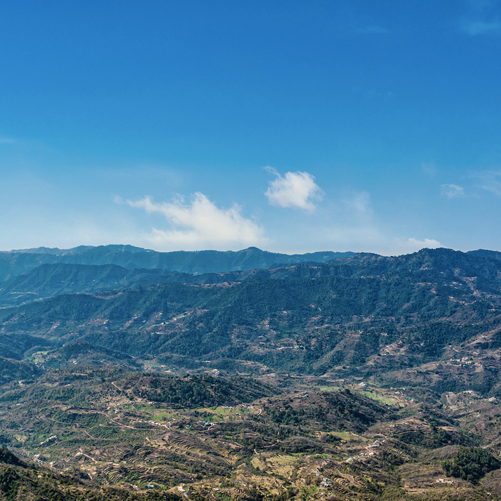 Serene view from terra grande luxury villas in sirmaur, Himachal Pradesh near Kasauli